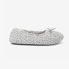 Load image into Gallery viewer, Grey Animal Print Ballet Slippers
