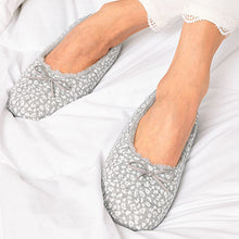 Load image into Gallery viewer, Grey Animal Print Ballet Slippers

