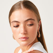 Load image into Gallery viewer, Gold Tone Graduated Ball Hoop Earrings
