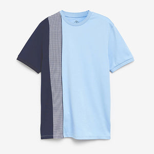 Light Blue Dogtooth Regular Fit Pattern T-Shirt