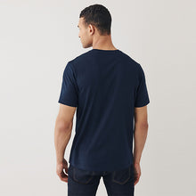 Load image into Gallery viewer, Navy Blue Ombre Regular Fit Print T-Shirt
