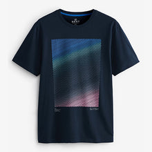 Load image into Gallery viewer, Navy Blue Ombre Regular Fit Print T-Shirt
