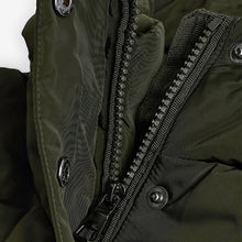 Load image into Gallery viewer, Khaki Green Shower Resistant Padded Hooded Coat
