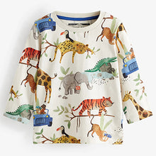 Load image into Gallery viewer, Multicoloured Safari All-Over Printed Long Sleeve T-Shirt (3mths-7yrs)
