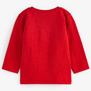 Red Fire Engin Long Sleeve Character T-Shirt (3mths-6yrs)