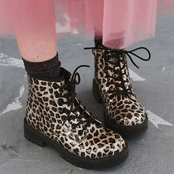 Animal Patent Glitter Next Warm Lined Lace-Up Boots (Older Girls)