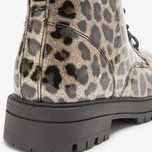 Load image into Gallery viewer, Animal Patent Glitter Next Warm Lined Lace-Up Boots (Older Girls)
