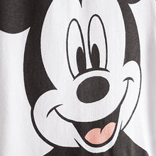 Load image into Gallery viewer, White/Black Oversized Mickey Mouse Colourblock Long Sleeve T-Shirt (3mths-5yrs)
