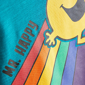 Blue Mr Happy Rainbow Long Sleeve T-Shirt (3mths-5yrs)