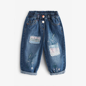 Denim Dark Wash Paperbag Jeans (3mths-6yrs)