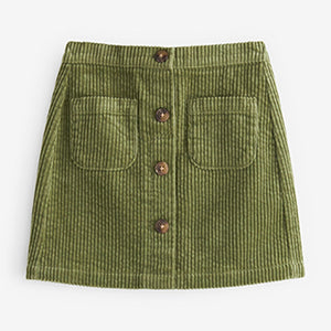 Green Cord Button Through Skirt (3mths-6yrs)