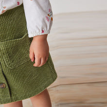 Load image into Gallery viewer, Green Cord Button Through Skirt (3mths-6yrs)
