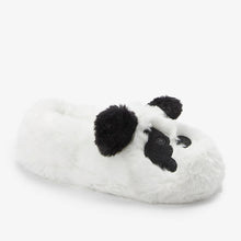 Load image into Gallery viewer, White Panda Recycled Faux Fur Slippers (Older Kids)
