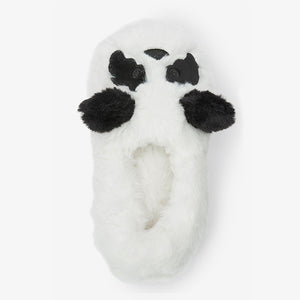 White Panda Recycled Faux Fur Slippers (Older Kids)