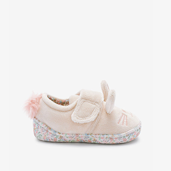 Cream Bunny Next Cupsole Slippers (Younger Girls)