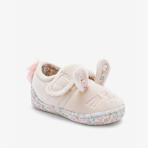 Cream Bunny Next Cupsole Slippers (Younger Girls)