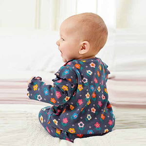 Navy Blue Floral Baby Top And Legging Set (0mth-18mths)