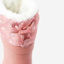 Load image into Gallery viewer, Pink/White Spot Thermal Thinsulate™ Lined Cuff Wellies (Younger Girls)
