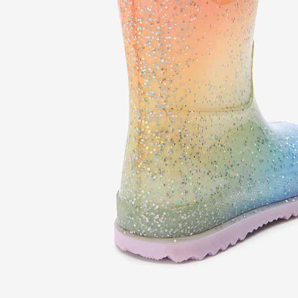 Wellies Ribbon Load image into Gallery viewer, Pastel Rainbow Glitter Wellies