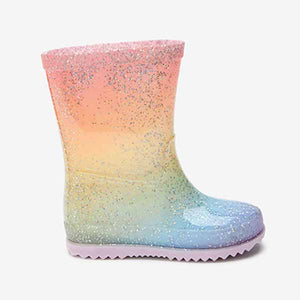 Pastel Rainbow Glitter Wellies