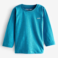 Load image into Gallery viewer, Turquoise Blue Long Sleeve Plain T-Shirt (3mths-6yrs)
