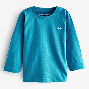 Turquoise Blue Long Sleeve Plain T-Shirt (3mths-6yrs)