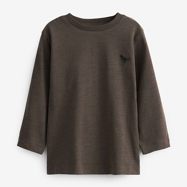 Brown Long Sleeve Plain T-Shirt (3mths-6yrs)