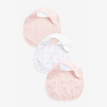 Load image into Gallery viewer, Pink Bunny 3 Pack Baby Bibs

