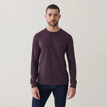 Load image into Gallery viewer, Burgundy Red Marl Stag Regular Fit Long Sleeve T-Shirt
