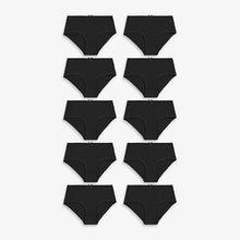 Load image into Gallery viewer, Black 10 Pack Hipster Briefs (2-12yrs)
