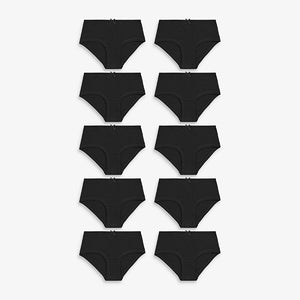 Black 10 Pack Hipster Briefs (2-12yrs)