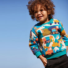 Load image into Gallery viewer, Multi Vehicule All Over Print Jersey Sweat Top (3mths-5yrs)

