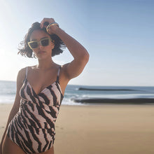 Load image into Gallery viewer, Zebra Tummy Control Swimsuit
