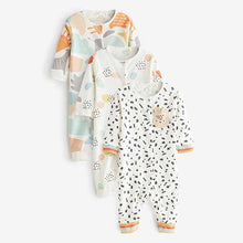 Load image into Gallery viewer, White Markmake 3 Pack Baby Footless Sleepsuits (0mth-18mths)
