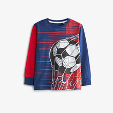 Load image into Gallery viewer, Red/Blue Football Camo 2 Pack Pyjamas (3-12yrs)
