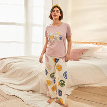 Load image into Gallery viewer, Purple SmileyWorld Cotton Short Sleeve Pyjamas
