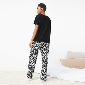 Monochrome Animal Cotton Short Sleeve Pyjamas