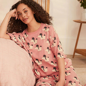Pink Poodle Cotton Blend Legging Pyjamas