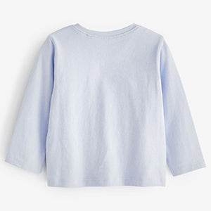 Blue Unicorn Long Sleeve Cotton T-Shirt (3mths-6yrs)