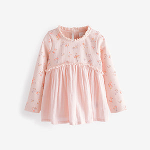 Pale Pink Bunny Long Sleeve Blouse (3mths-6yrs)