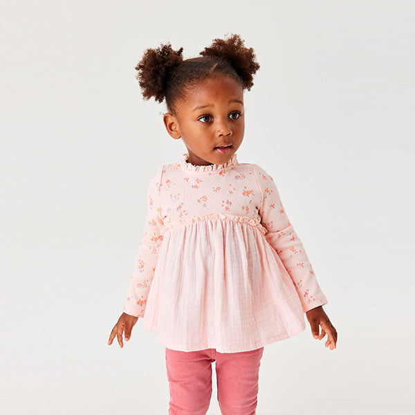 Pale Pink Bunny Long Sleeve Blouse (3mths-6yrs)