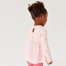 Load image into Gallery viewer, Pale Pink Bunny Long Sleeve Blouse (3mths-6yrs)
