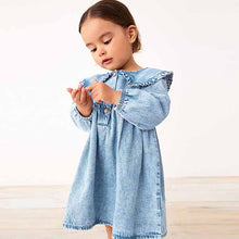 Load image into Gallery viewer, Blue Denim Collar Dress (3mths-6yrs)
