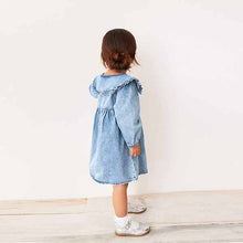 Load image into Gallery viewer, Blue Denim Collar Dress (3mths-6yrs)
