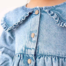 Load image into Gallery viewer, Blue Denim Collar Dress (3mths-6yrs)
