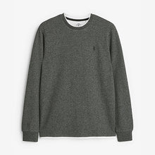 Load image into Gallery viewer, Charcoal Grey Long Sleeve Mock Crew Top
