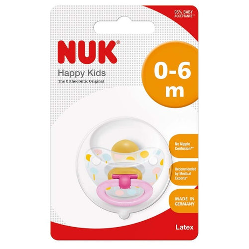 NUK SOOTHER LATEX - HAPPY KIDS 0-6 M - Allsport