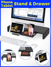 Load image into Gallery viewer, Desktop Monitor Stand with Built in Storage and Phone Stand
