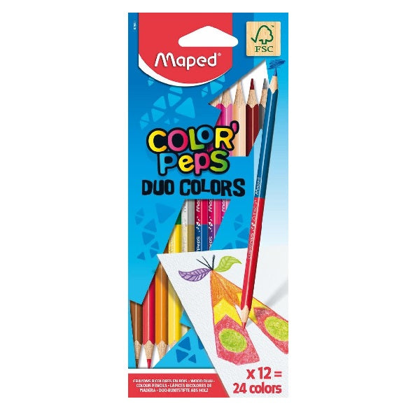 MAPED COLOR’PEPS DUO COLOURING PENCILS x12