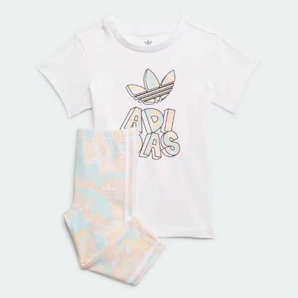 MARBLE PRINT TEE DRESS AND TIGHTS SET - Allsport